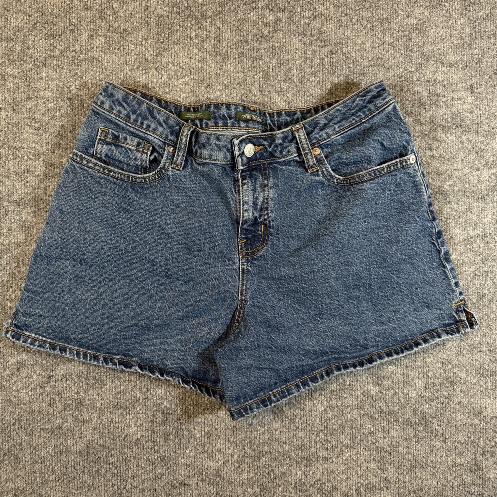 Wild Fable Women's Blue Jean High Rise Midi Denim Shorts Size 10 R